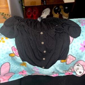 Black SMALL off the shoulder croptop